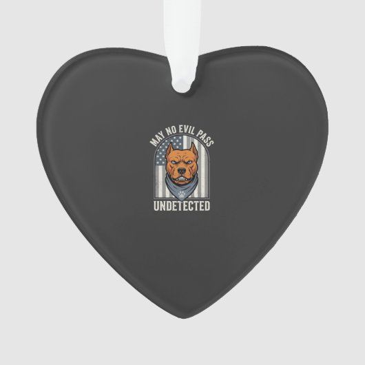 Patriottische Pitbull Waakhond Ornament (voorkant)