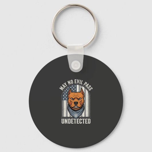 Patriottische Pitbull Waakhond Sleutelhanger (Voorkant)