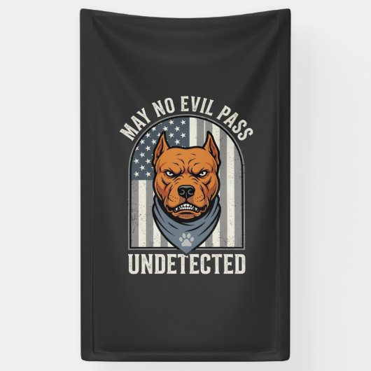 Patriottische Pitbull Waakhond Spandoek (Verticaal)