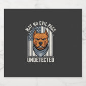 Patriottische Pitbull Waakhond Sparkling Wijnetiket (Enkel label)