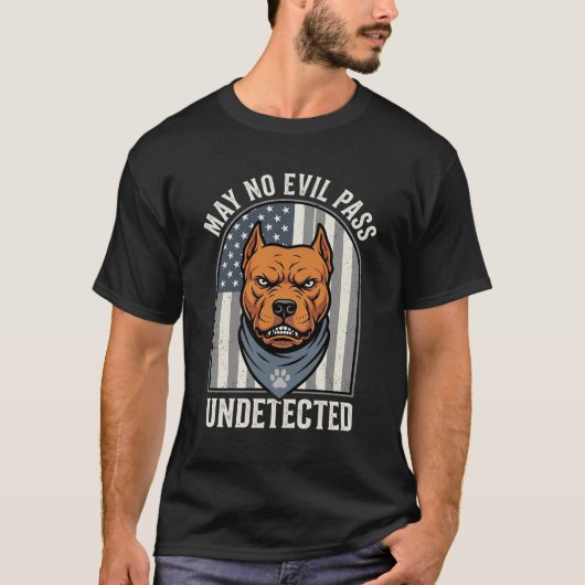 Patriottische Pitbull Waakhond T-shirt (Voorkant)