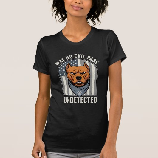 Patriottische Pitbull Waakhond T-shirt (Voorkant)