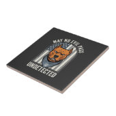 Patriottische Pitbull Waakhond Tegeltje (Zijkant)