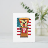 patriottische pizza stem op mij briefkaart (Staand voorkant)