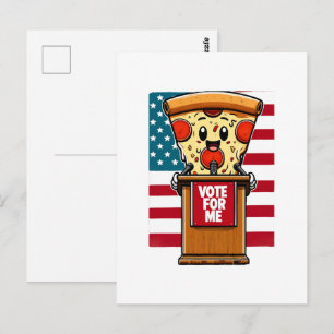 patriottische pizza stem op mij briefkaart