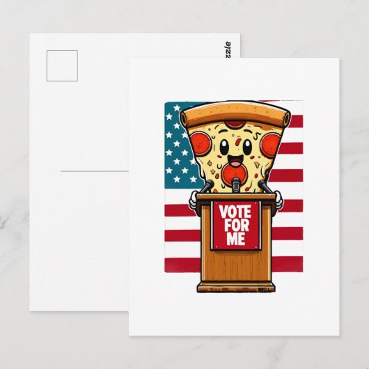 patriottische pizza stem op mij briefkaart (Voorkant / Achterkant)