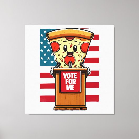 patriottische pizza stem op mij canvas afdruk (Voorkant)