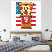patriottische pizza stem op mij canvas afdruk (Insitu (Slaapkamer))
