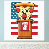 patriottische pizza stem op mij canvas afdruk (Insitu (Houten vloer))