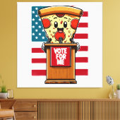 patriottische pizza stem op mij canvas afdruk (Insitu (Woonkamer))