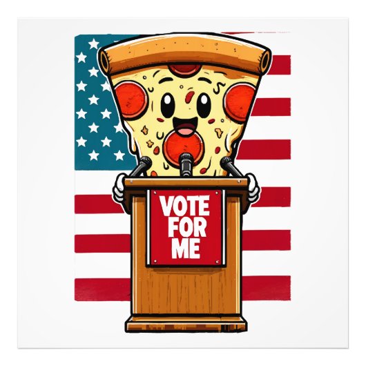 patriottische pizza stem op mij foto afdruk (Voorkant)