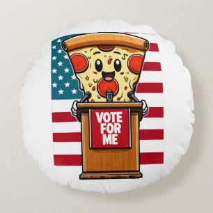 patriottische pizza stem op mij rond kussen