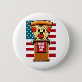 patriottische pizza stem op mij ronde button 5,7 cm (Voorkant)