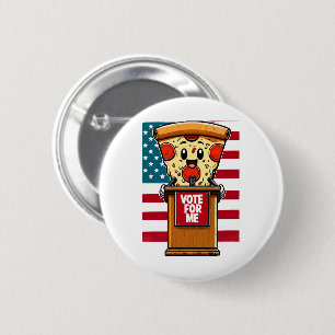patriottische pizza stem op mij ronde button 5,7 cm
