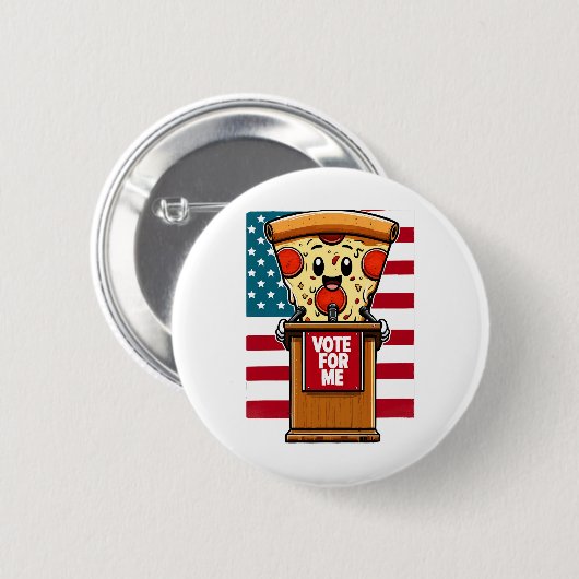 patriottische pizza stem op mij ronde button 5,7 cm (Voorkant /achterkant)