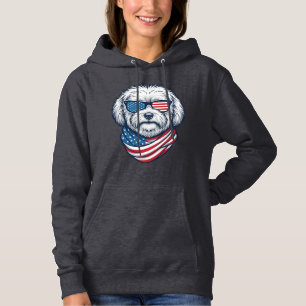 Patriottische pluizige hond vectorillustratie_1 hoodie