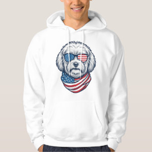 Patriottische pluizige hond vectorillustratie_1 hoodie