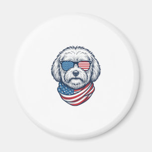Patriottische pluizige hond vectorillustratie_1 magneet
