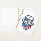 Patriottische pluizige hond vectorillustratie_1 planner (Display)