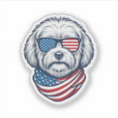 Patriottische pluizige hond vectorillustratie_1 sticker (Voorkant)