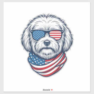 Patriottische pluizige hond vectorillustratie_1 sticker
