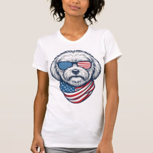 Patriottische pluizige hond vectorillustratie_1 t-shirt