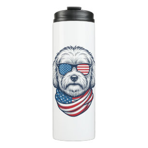 Patriottische pluizige hond vectorillustratie_1 thermosbeker