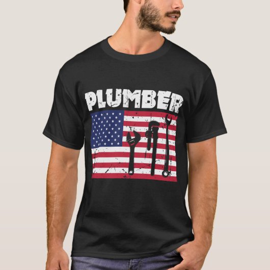 Patriottische Plumber 4 juli Plumber Gifts T-shirt (Voorkant)