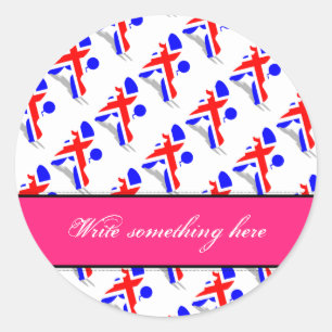 Patriottische poedels ronde sticker