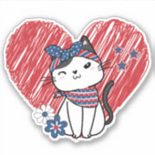 Patriottische Poes Waterdicht Sticker (Voorkant)