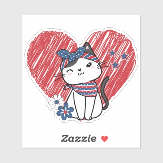 Patriottische Poes Waterdicht  Sticker (Vel)