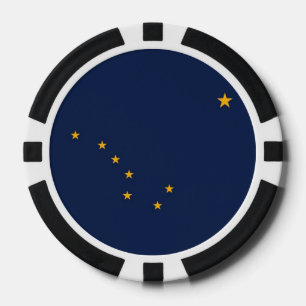 Patriottische poker chips met vlag van Alaska