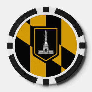 Patriottische poker chips met vlag van Baltimore