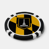 Patriottische poker chips met vlag van Baltimore (Enkel)