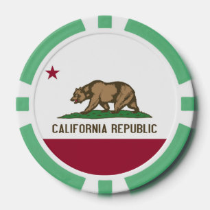 Patriottische poker chips met vlag van Californië