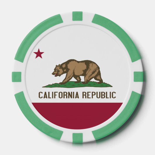 Patriottische poker chips met vlag van Californië (Voorkant)
