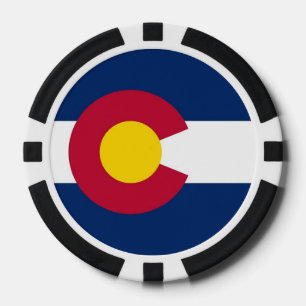 Patriottische poker chips met vlag van Colorado