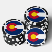 Patriottische poker chips met vlag van Colorado (Opstapeling)