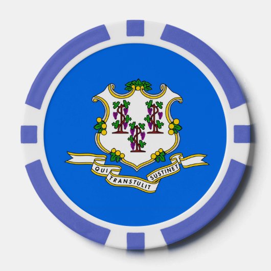 Patriottische poker chips met vlag van Connecticut (Voorkant)