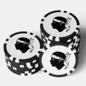Patriottische poker chips met vlag van Corsica (Opstapeling)