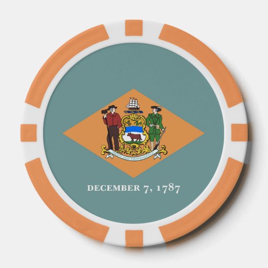 Patriottische poker chips met vlag van Delaware (Voorkant)