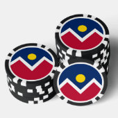 Patriottische poker chips met vlag van Denver City (Opstapeling)