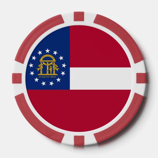 Patriottische poker chips met vlag van Georgië (Voorkant)