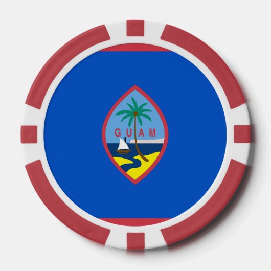 Patriottische poker chips met vlag van Guam (Voorkant)
