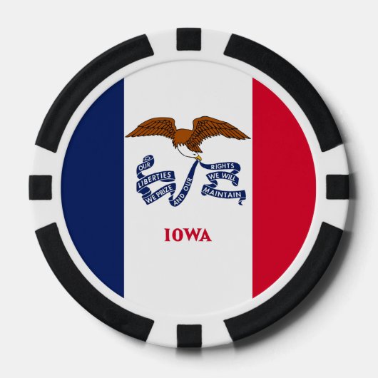 Patriottische poker chips met vlag van Iowa (Voorkant)