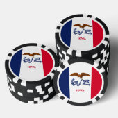 Patriottische poker chips met vlag van Iowa (Opstapeling)