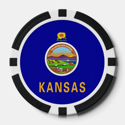 Patriottische poker chips met vlag van Kansas (Voorkant)