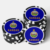 Patriottische poker chips met vlag van Kansas (Opstapeling)