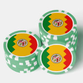 Patriottische poker chips met vlag van Los Angeles (Opstapeling)