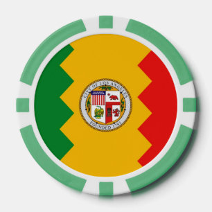 Patriottische poker chips met vlag van Los Angeles
